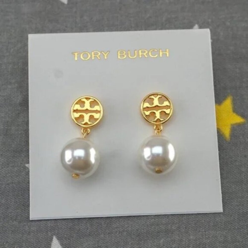 Tory Burch Miller Pearl Drop Earrings in Gold (Brand New with Dust Bag)